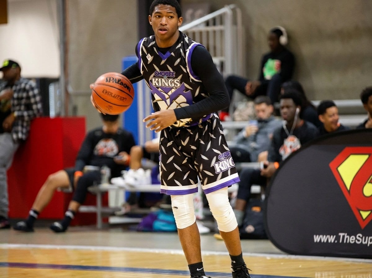 Chobee Kings guard handling the ball at the top of the key
