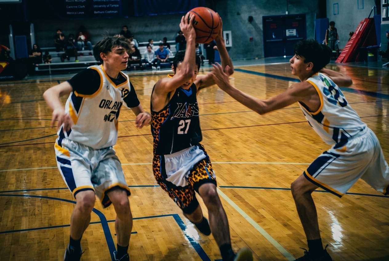 Player driving against contested defense