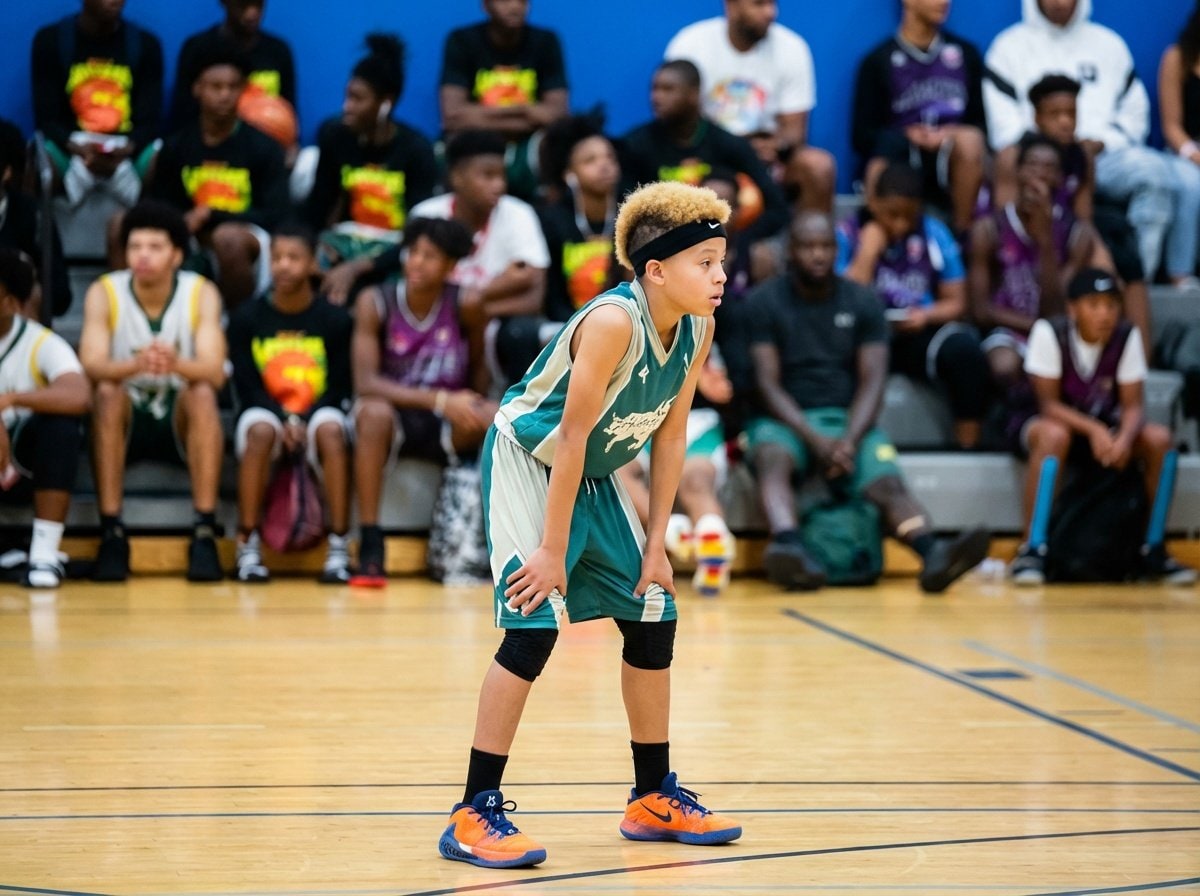 Defender locked in a ready stance