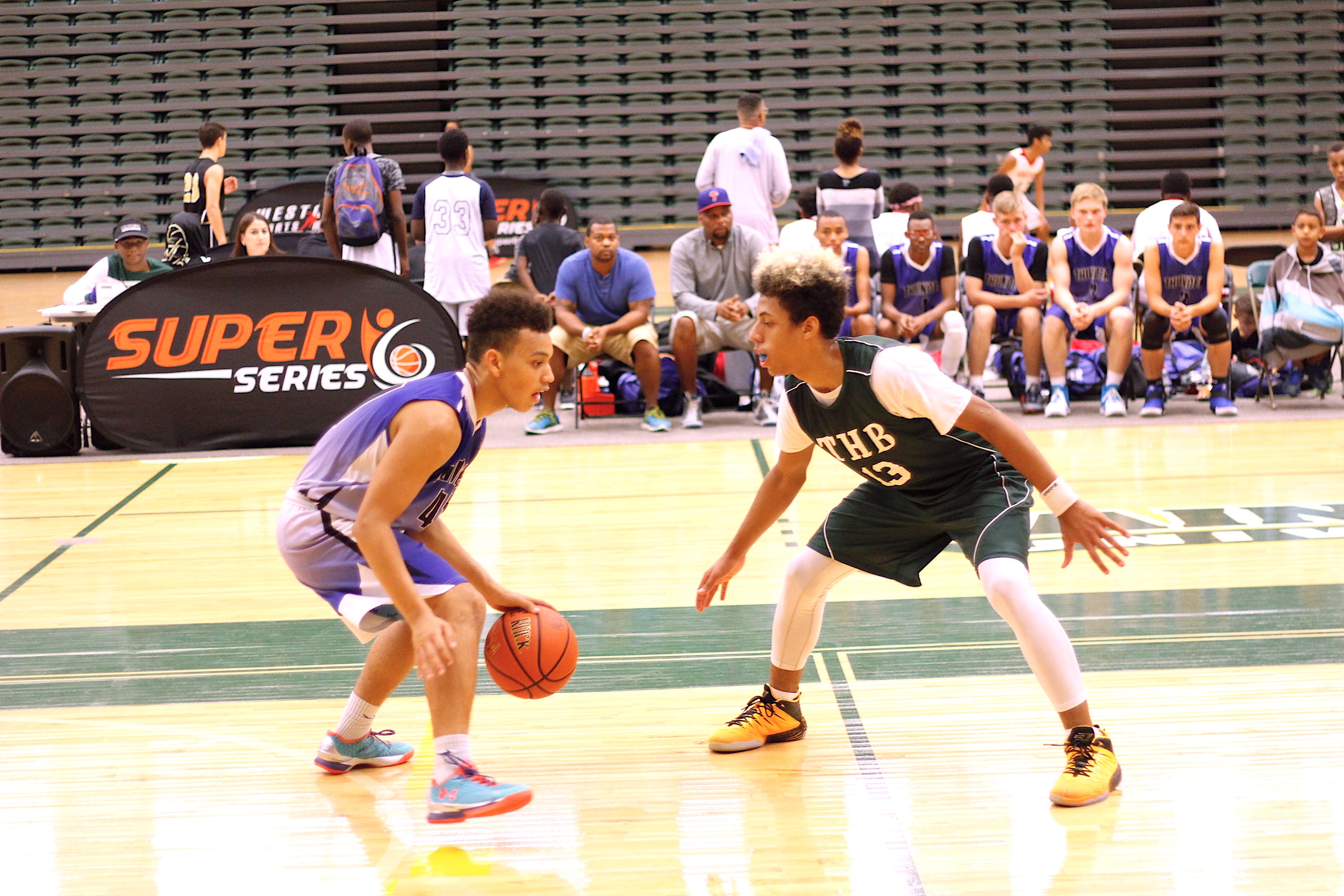 Ivy League Showcase 1-on-1 matchup with Super6 Series banner visible