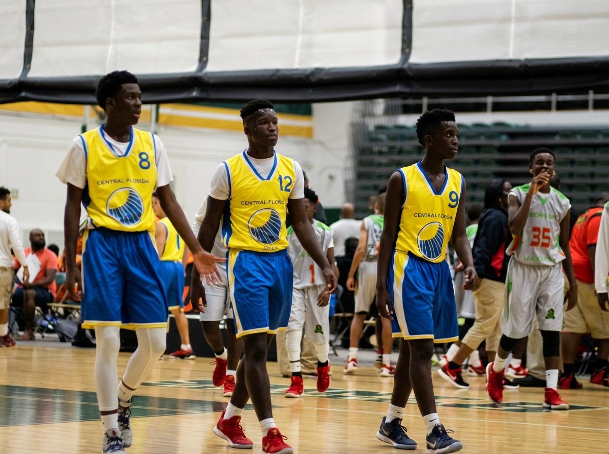 Youth players lined up before a Super6 game