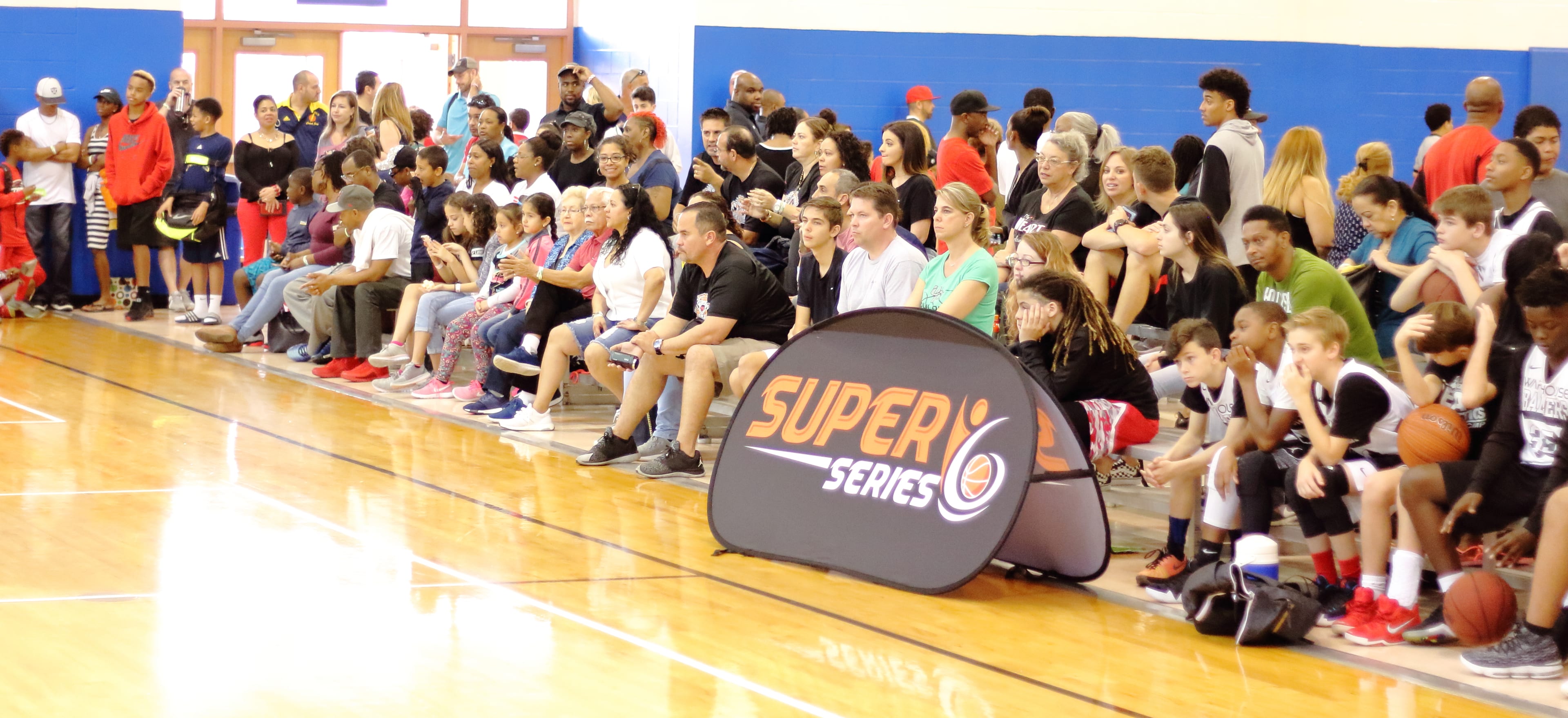 Panoramic packed venue at a Super6 Series LLC weekend